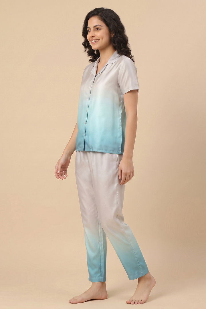Zivame Woven Satin Pyjama Set - Dark Shade — image 3